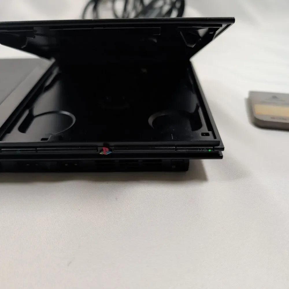 Sony PlayStation 2 PS2 Slim SCPH-75001 Console Tested OEM Cables 2 S Memory Card